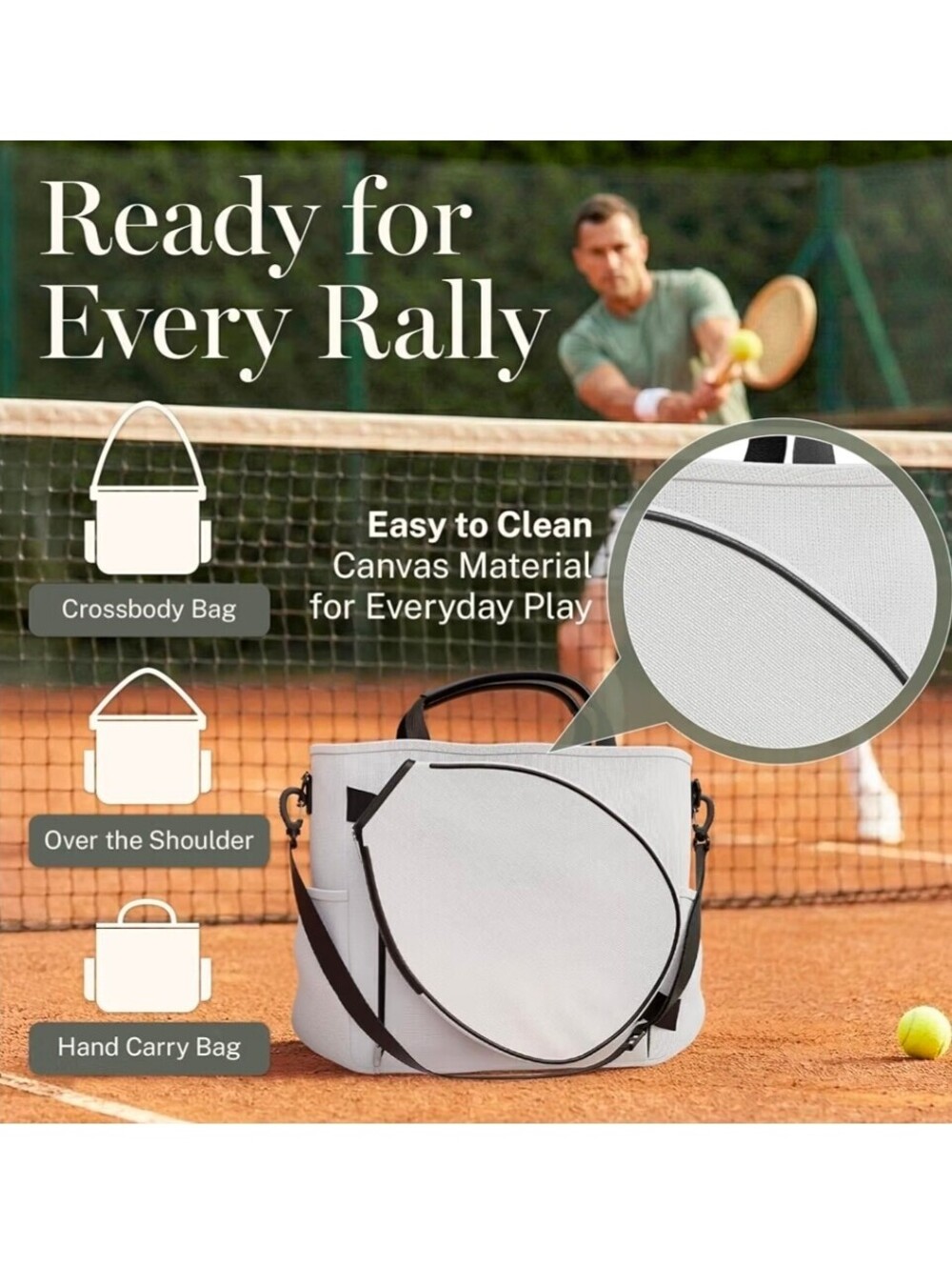 Acewell Athletics nib white tennis bag